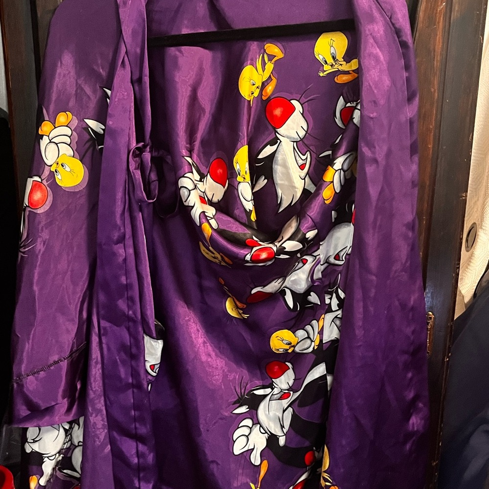 Purple Cartoon Character Women's Robe